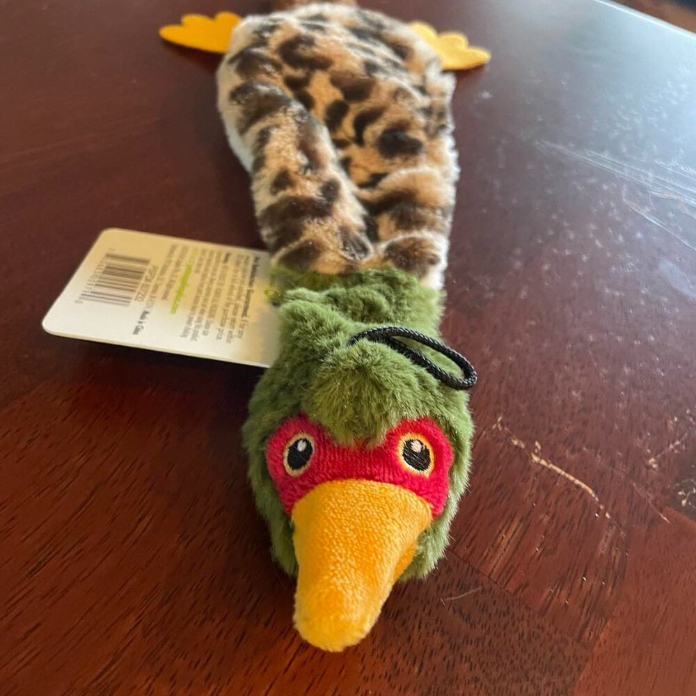 Small Dog Toy: Stuffless, Squeaky, Super Soft, Flat Duck